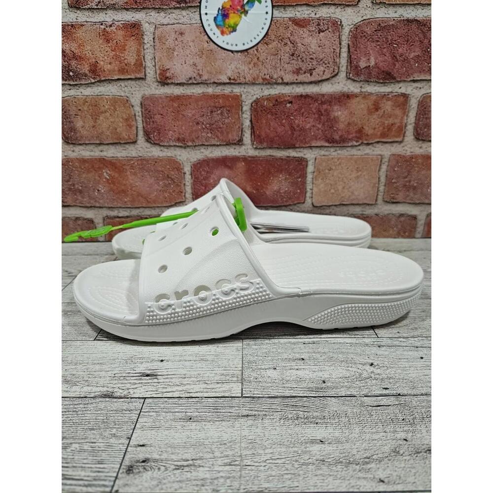 Crocs Baya II Slides Men's 8 / Women's 10 Solid White Slides NWT 208215-100